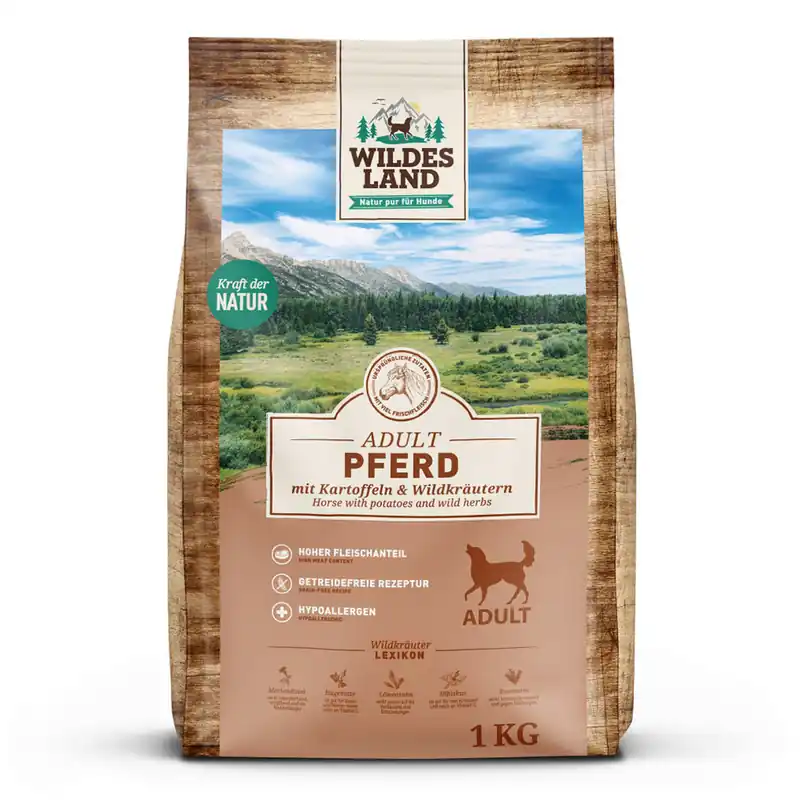 WILDES LAND Trockenfutter Pferd+Kartoffel 1 kg Versand Am Gleichen Tag